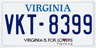 VA license plate VKT8399