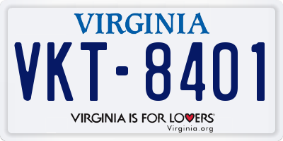 VA license plate VKT8401
