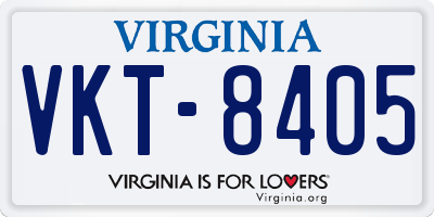 VA license plate VKT8405