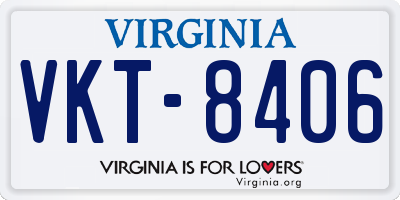 VA license plate VKT8406