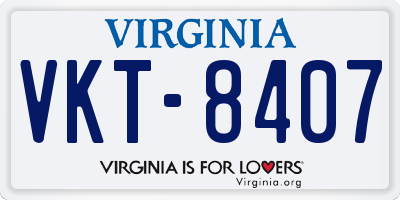 VA license plate VKT8407