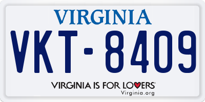 VA license plate VKT8409