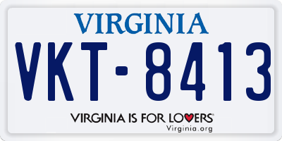 VA license plate VKT8413