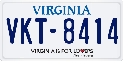 VA license plate VKT8414