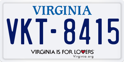 VA license plate VKT8415