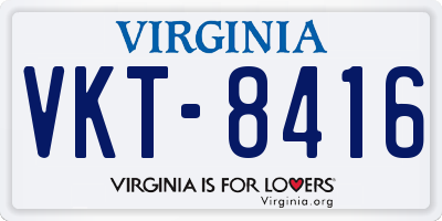 VA license plate VKT8416