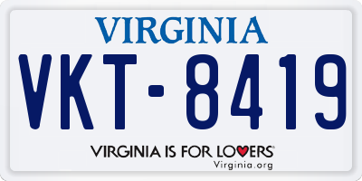VA license plate VKT8419