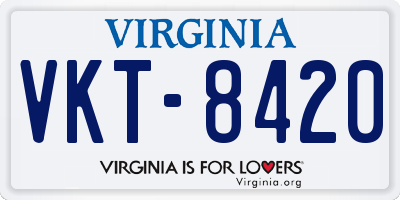 VA license plate VKT8420