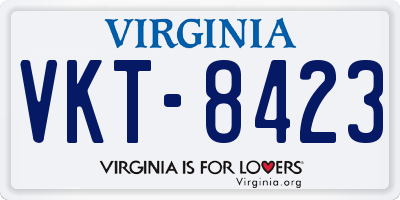 VA license plate VKT8423