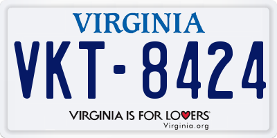 VA license plate VKT8424