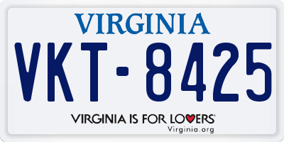 VA license plate VKT8425