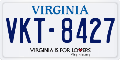 VA license plate VKT8427
