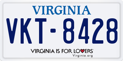 VA license plate VKT8428
