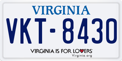 VA license plate VKT8430