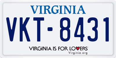VA license plate VKT8431