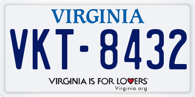 VA license plate VKT8432