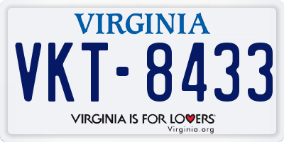 VA license plate VKT8433