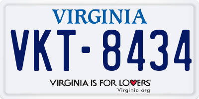 VA license plate VKT8434