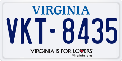 VA license plate VKT8435