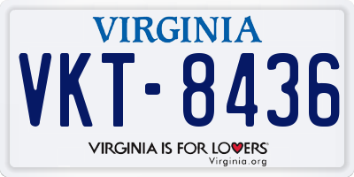 VA license plate VKT8436