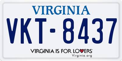 VA license plate VKT8437
