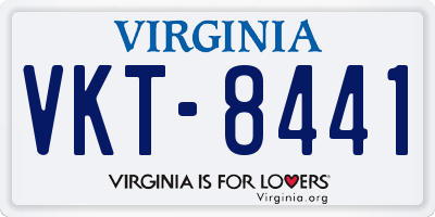 VA license plate VKT8441