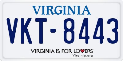 VA license plate VKT8443