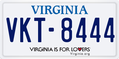 VA license plate VKT8444