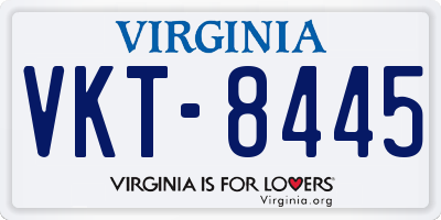 VA license plate VKT8445