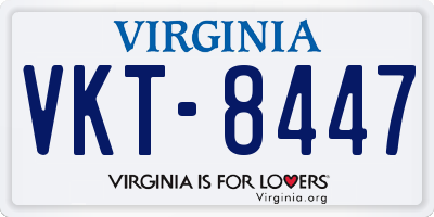VA license plate VKT8447