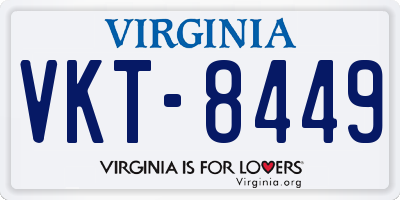 VA license plate VKT8449