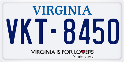 VA license plate VKT8450