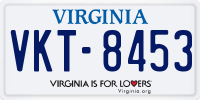VA license plate VKT8453