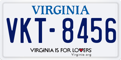 VA license plate VKT8456