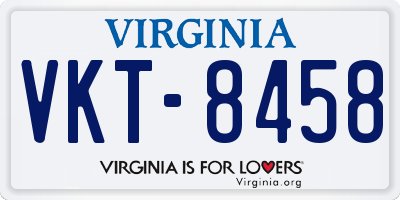 VA license plate VKT8458
