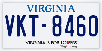 VA license plate VKT8460