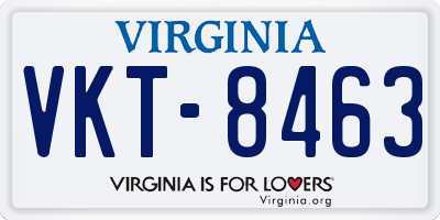 VA license plate VKT8463