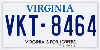 VA license plate VKT8464