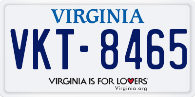 VA license plate VKT8465