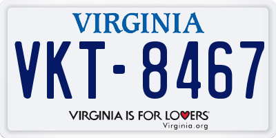 VA license plate VKT8467