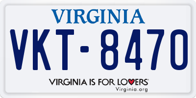 VA license plate VKT8470