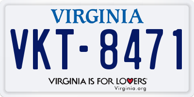 VA license plate VKT8471