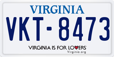 VA license plate VKT8473