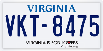 VA license plate VKT8475