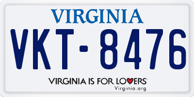 VA license plate VKT8476