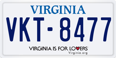 VA license plate VKT8477
