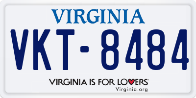VA license plate VKT8484