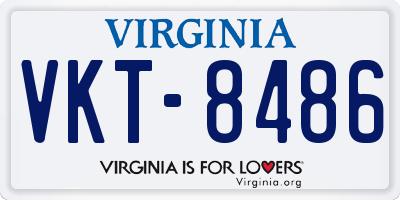 VA license plate VKT8486