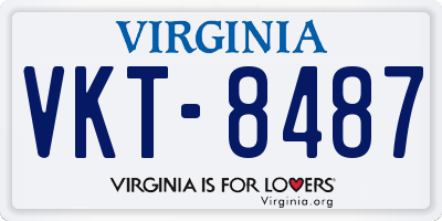 VA license plate VKT8487