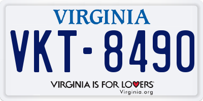 VA license plate VKT8490